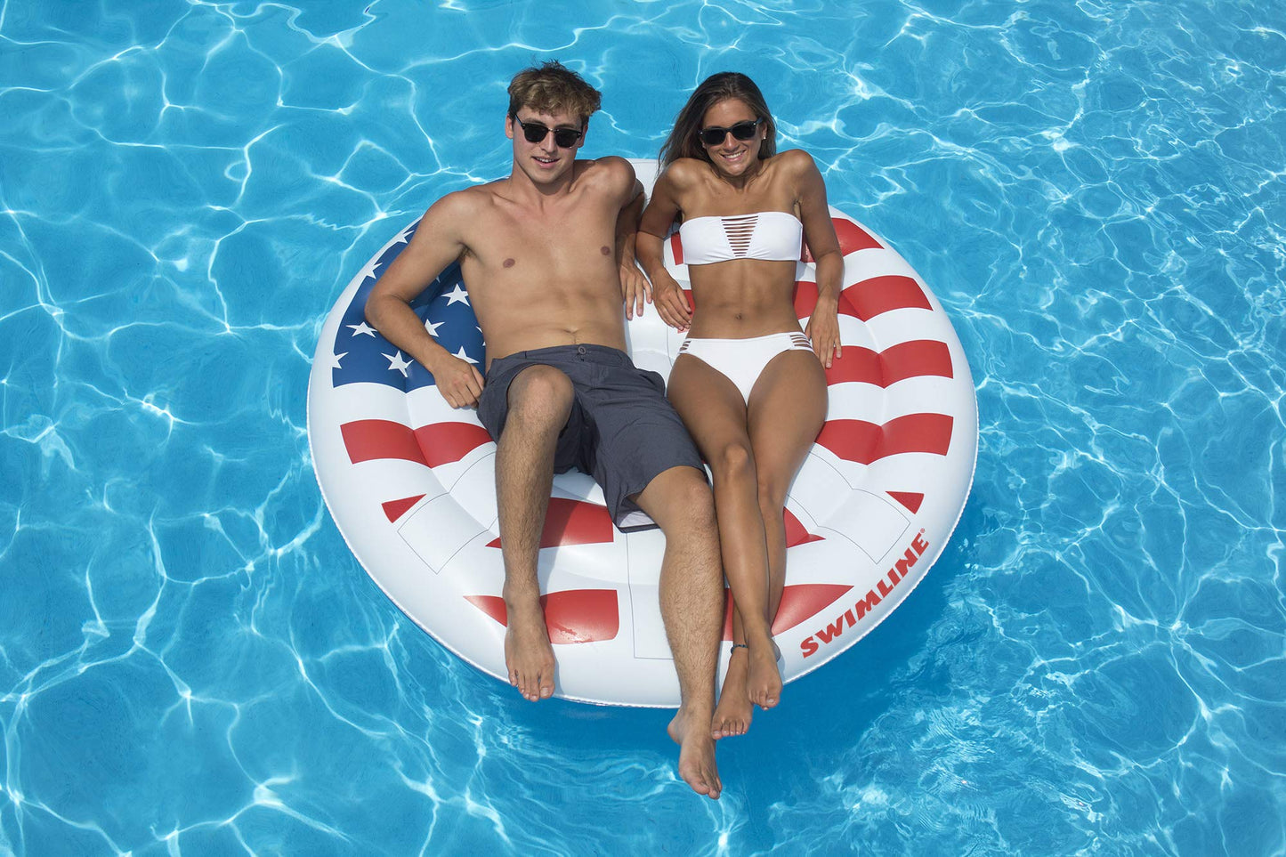 Swimline Inflatable Americana Peace Sign Island Pool Raft