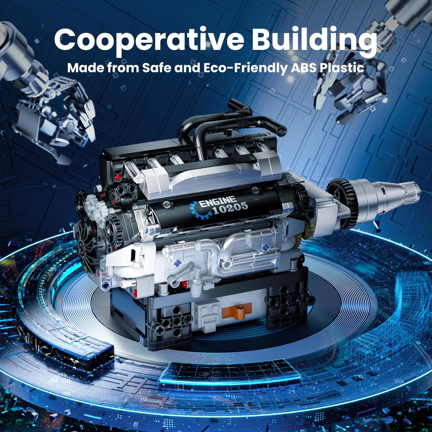 Mould King RR V12 Engine Kits That Runs  Build Your Own Combustion Engine  Model V8 Engine Kits for Display  Physical Science Experiment Toy for 14+ Kids Boys and mature-themed 10205 (733 Pcs)