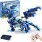 Sillbird Dragon Building Kit - Remote Control STEM Toy for Kids, 549 Pieces, Blue, Ages 8-12, Plastic Construction