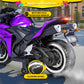 Blitzshark 12V Electric Motorcycle  Kids Motorcycle with Training Wheel  7AH Battery Ride On Motorbike For Kids 3.2 MPH Max Speed  Twist Grip Throttle  Brake Pedal  Soft Tires  Extra Long Seat  Purple