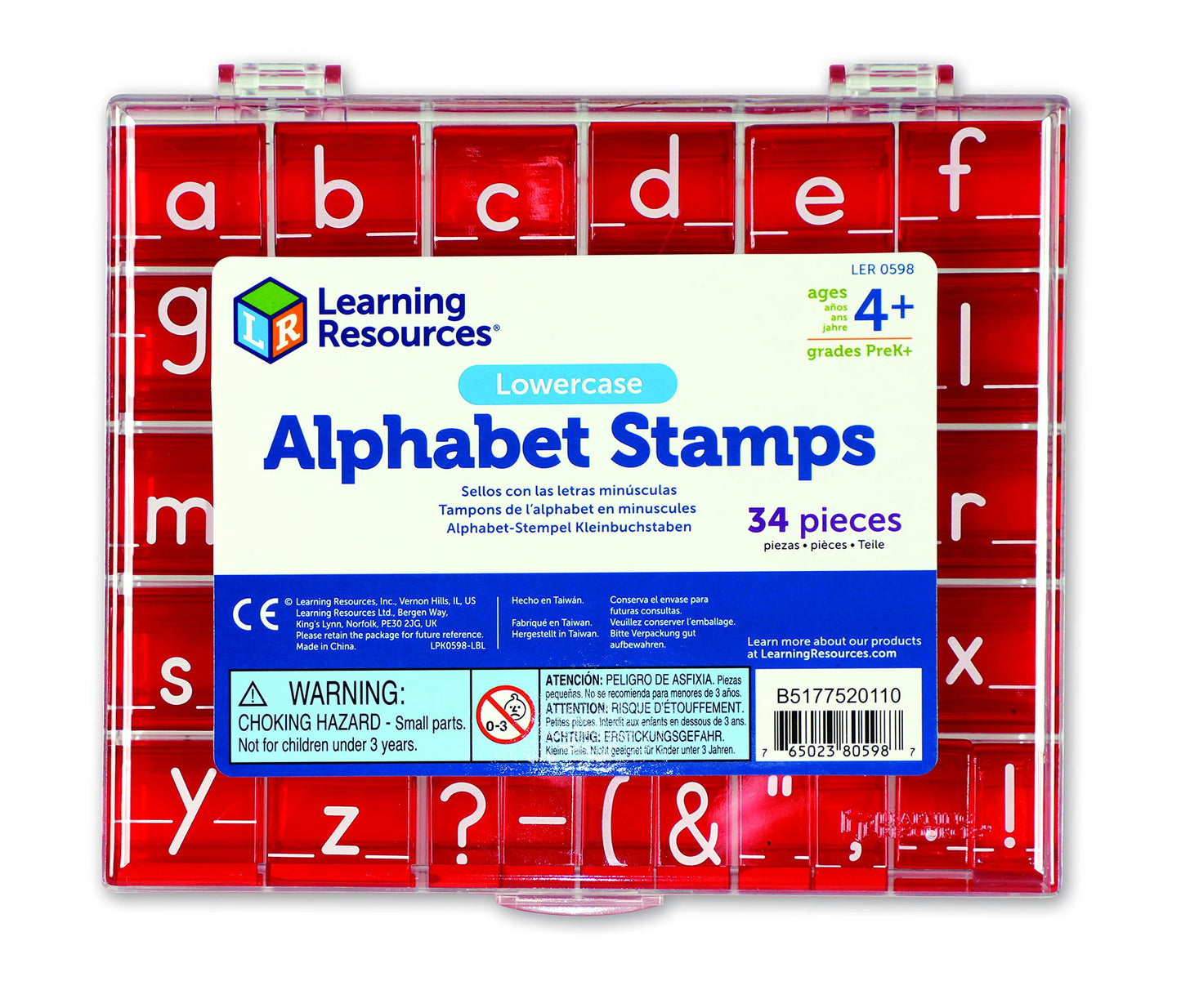 Learning Resources Lowercase Alphabet Stamps, Classroom Teacher Accessories, 34 Pieces, Ages 3+