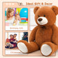 Tezituor Giant Teddy Bear Stuffed Animal 51In, Big Stuffed Bear Plush For Baby Shower, Soft Life Size Teddy Bear Gift For Kids, Girlfriend On Birthday, Valentine, Christmas(Brown)