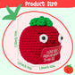DJianrang Handmade Positive Tomato Crochet Doll with Encouragement Words Card, Mini Plush Knitted Crochets Toy Cute Emotional Su