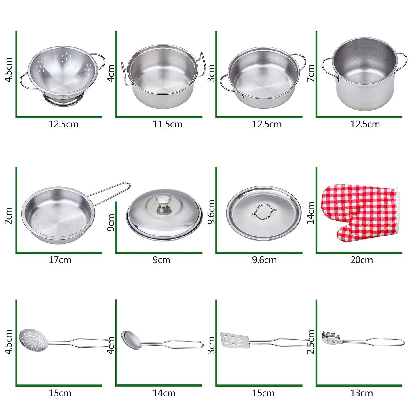 Yellora Play Pots And Pans Sets For Kids, Stainless Steel Cookware Toys Gift Set For Christmas, Pretend Play Kitchen Accessories