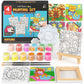 Arteza Kids Nature Painting Kit, 4 Canvases 3 X 3 Inches, 4 Easels, 12 Acrylic Paints, 2 Paint Brushes, 1 Palette, Kids Activities For Ages 6 And Up