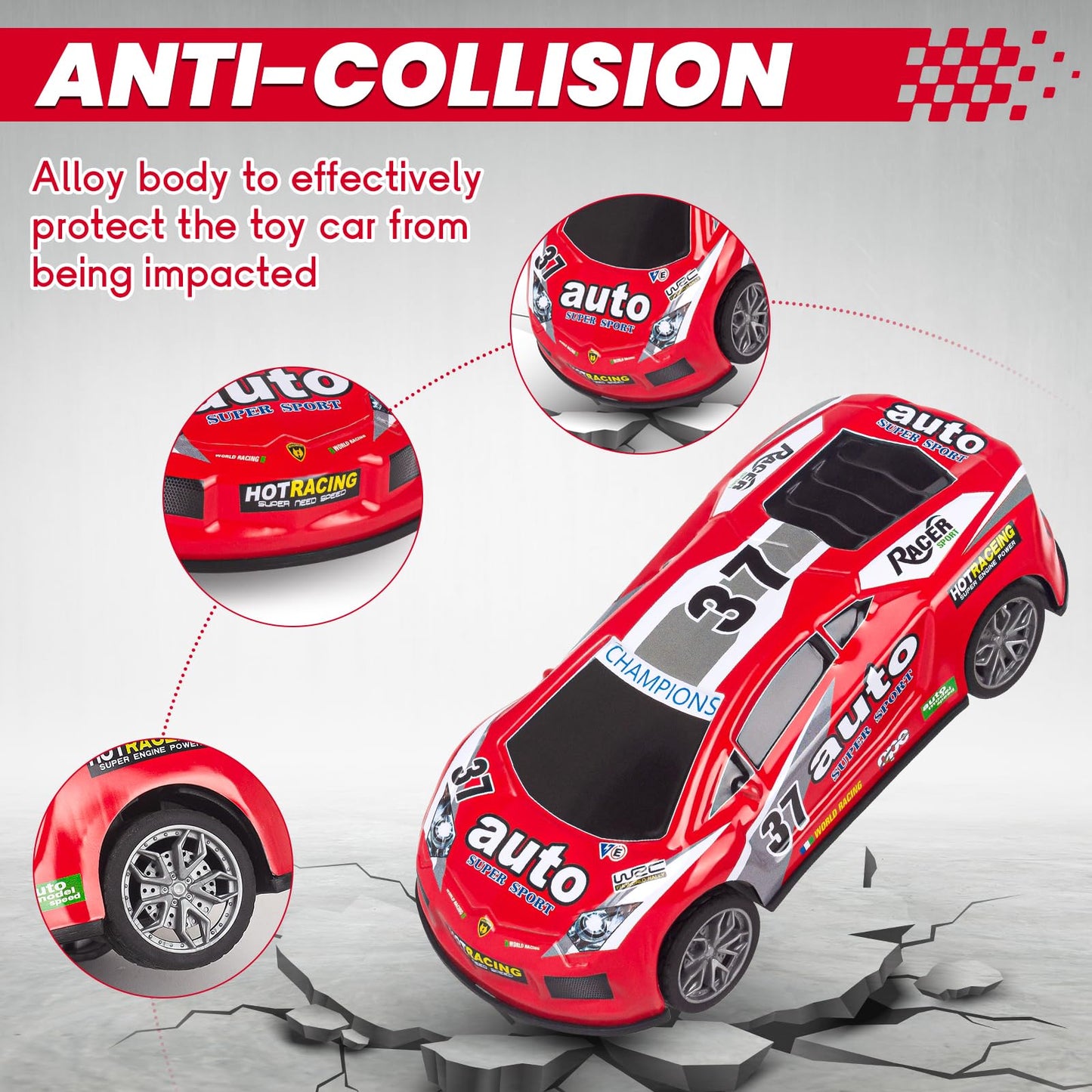 7 Inch Race Toy Cars For Toddler Boys Girls Friction Powered Push And Go Trucks Car Toys For Kids Ages 3 4 5 6 Year Old Birthday