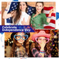 48 Pcs 4th of July Bracelets USA American Flag Bracelets Red White and Blue Bracelet Wristbands, Patriotic Silicone Bracelets fo