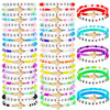 yesaior 60 pcs Colorful Friendship Bracelet, Stackable Elastic Cute Beaded Bracelets Preppy Bracelets Bulk Set for Women Gift (G