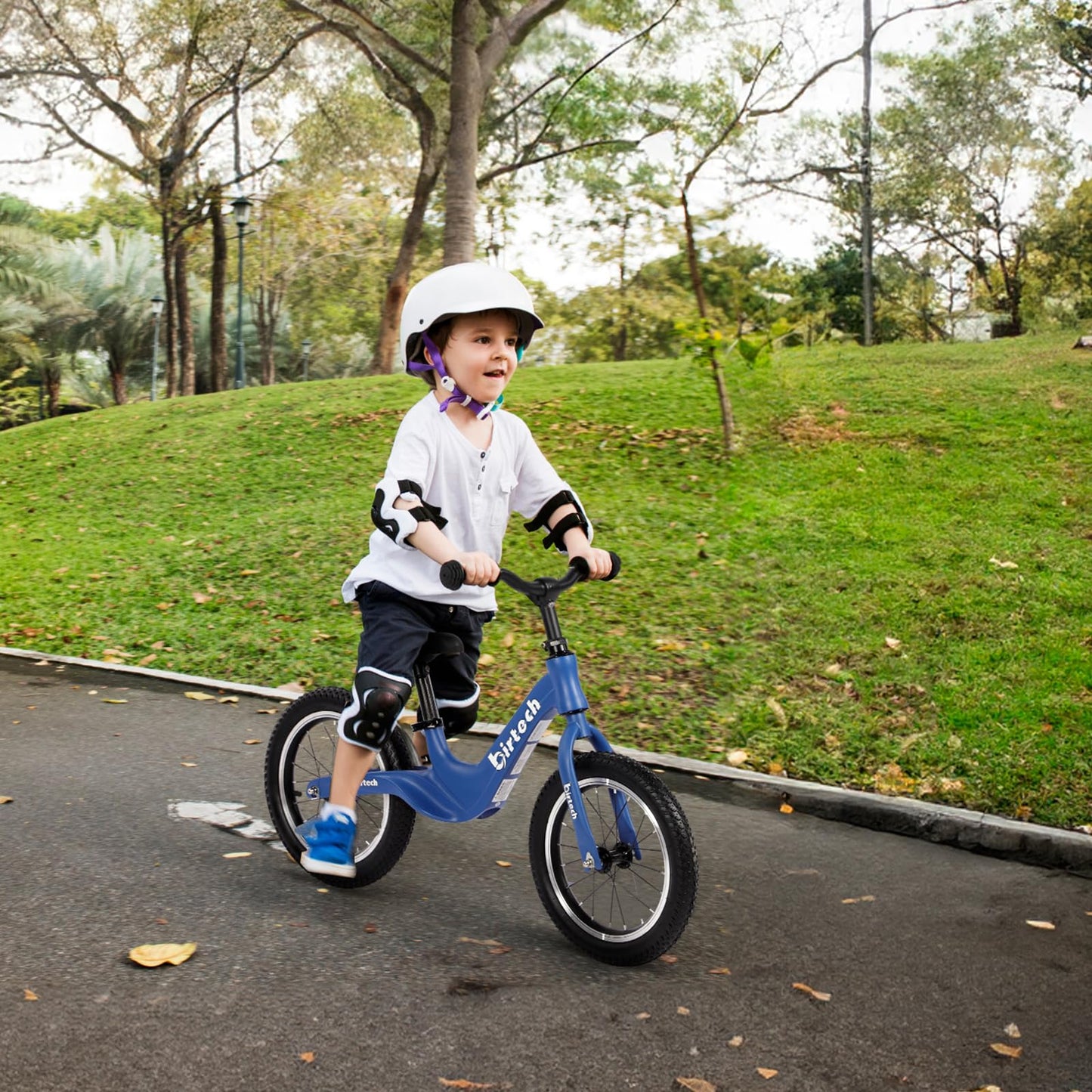 14'' Kids Balance Bike For 3,4,5,6 Year Old Boys And Girls, Air Tires With Magnesium Alloy Frame, Lightweight No Pedal Toddler T