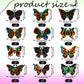 Deekin Butterfly Scratch Cards Art Kit - 72 Pcs Rainbow Craft Set with 36 Bamboo Stylus, 18x25x1.5 cm, Multicolored for DIY Crafts