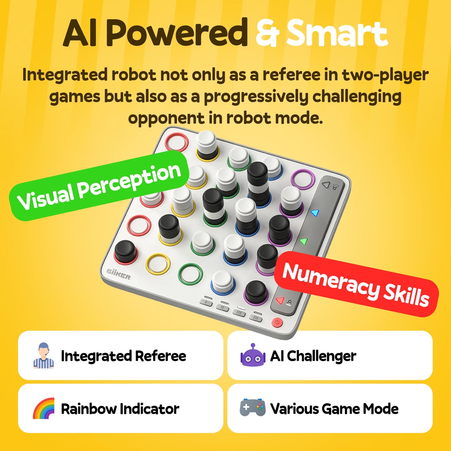 GiiKER Smart Four 3D AI-Powered Game for 1-2 Players, Travel-Friendly, Ages 6-12, Available in Black, Pink, Grey, Lavender