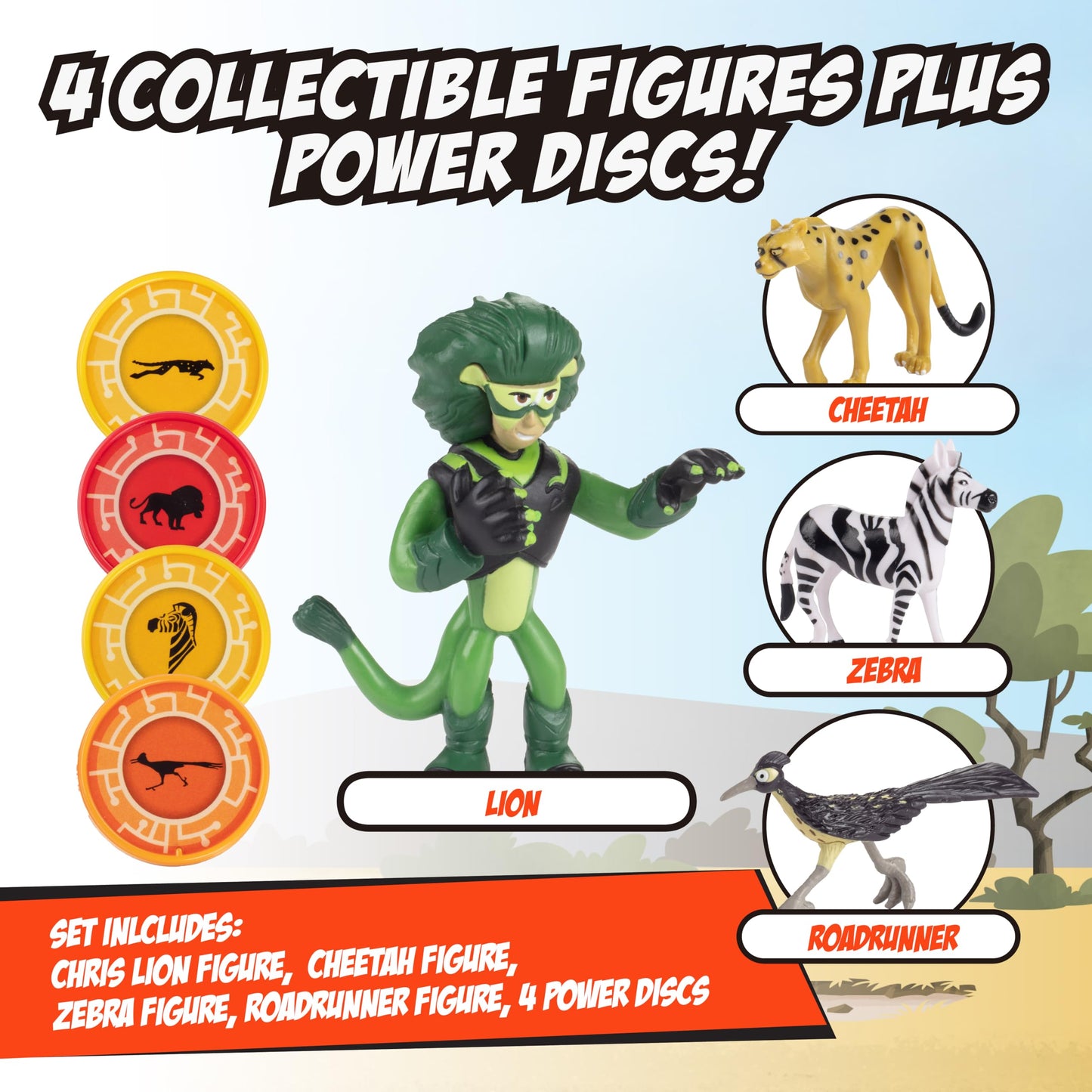 Wicked Cool Toys Wild Kratts, Activate Creature Power, Runners 4-Pack Figure Set