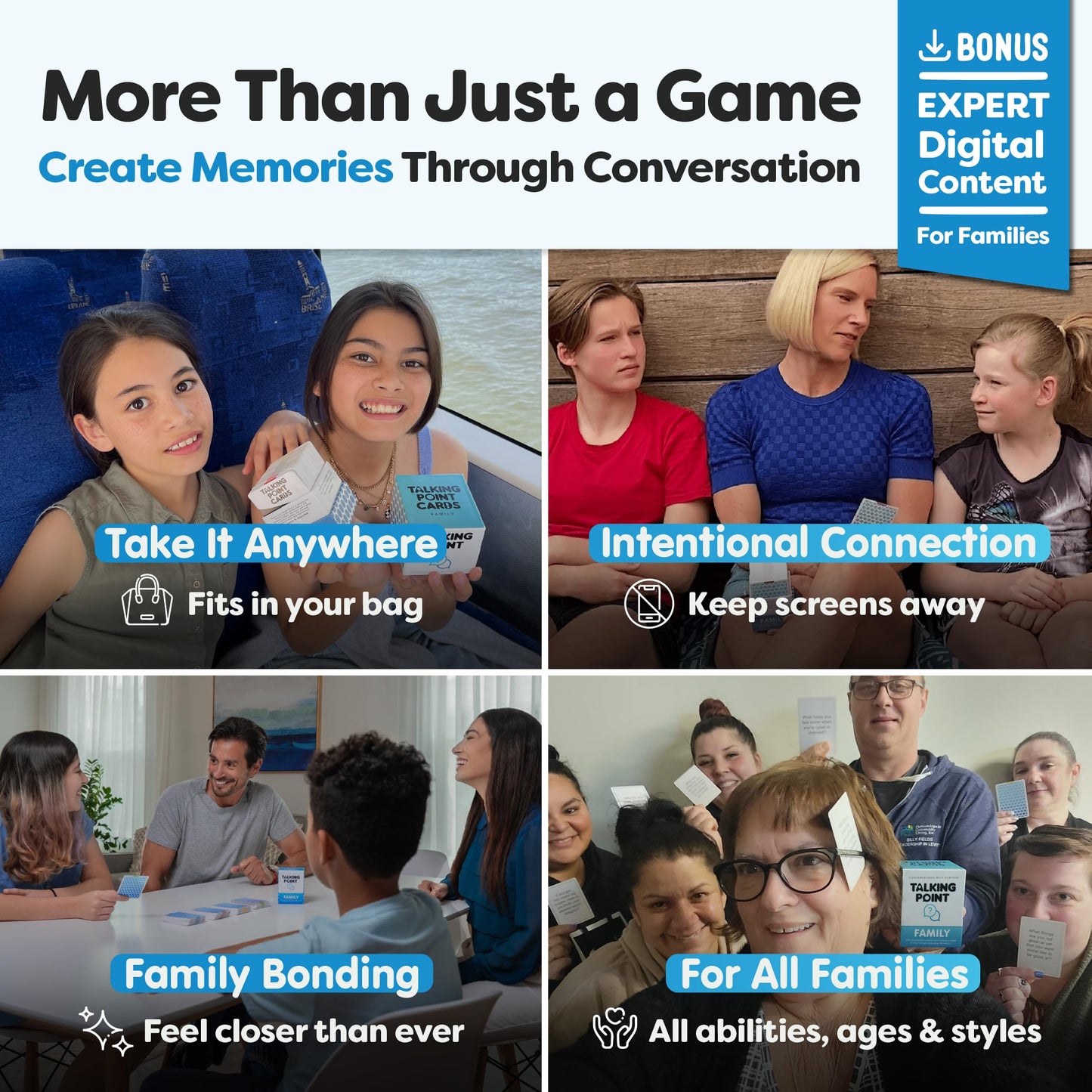 200 Family Conversation Cards - Put Down The Phones & Connect with Family - Get to Know Each Other Better with Meaningful Talk -