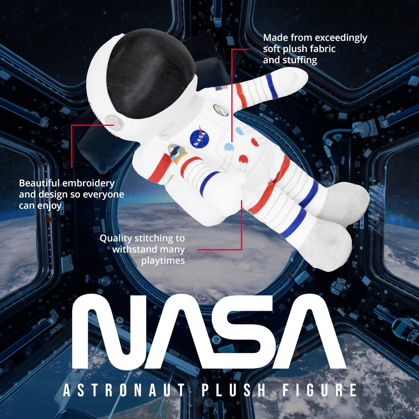 Playtime By Eimmie Soft Baby Doll - Plush Rag Dolls For 2 Year Old Girls Boys Toddler & Infants - Plush Doll - Astronaut Plush Washable Doll - Astronaut Toys 14' (Nasa Astronaut 14') - Astronaut Doll
