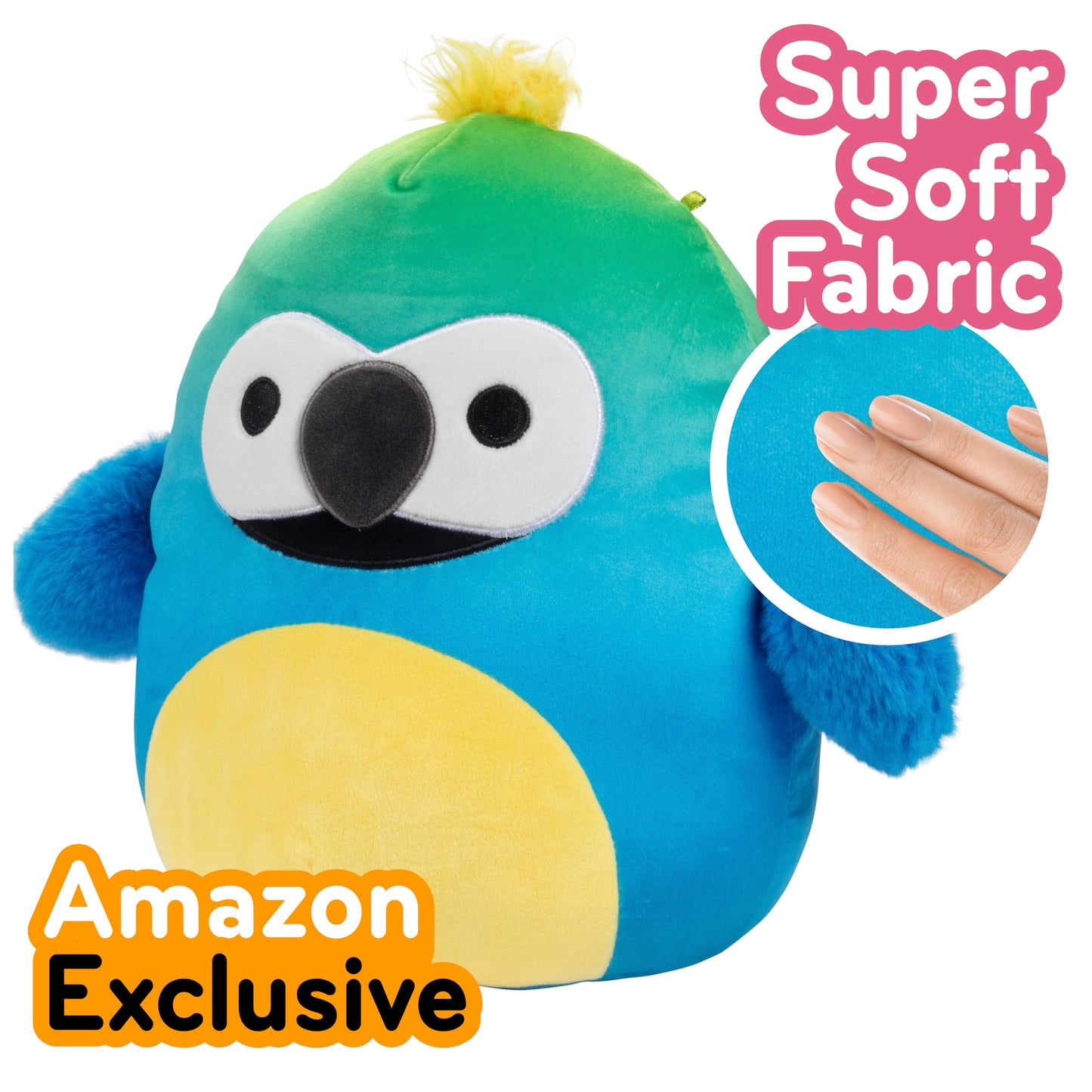 Squishmallows 10-Inch Baptise The Easter Rainbow Bird Plush - Soft Blue Macaw Stuffed Animal Toy for Kids - Model SQCR04649