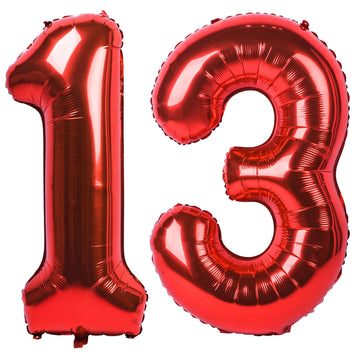 40 In Red Number Balloons Helium Foil Mylar Balloon Birthday Party Banquet Decoration Digital 13