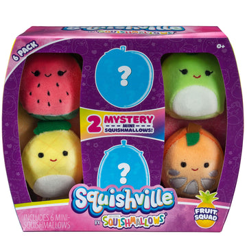 Squishville Mini Plush Fruit Squad - 2" Soft Minimallow Plush, Colorful Peach, Pineapple, Watermelon, Model SQM0083
