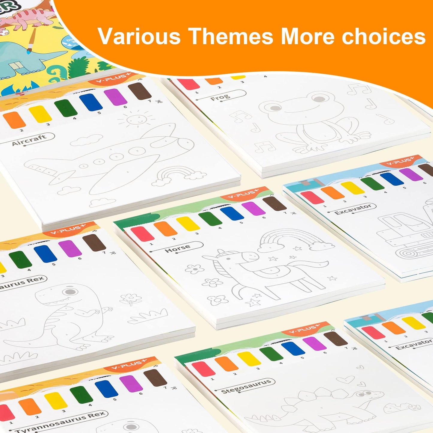 Yplus Paint With Water Books For Toddlers, Watercolor Painting Paper For Kids Ages 1-3, 2-4, Art Craft Gift For Drawing With Bru