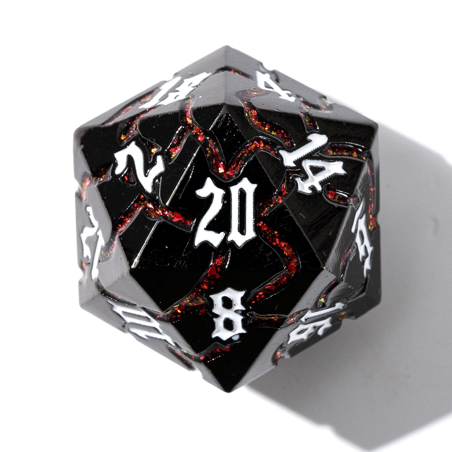 Soar Forge Metal Dice for DND - Beautiful Glitter Cracks Set Compatible with Dungeons and Dragons and Other RPG, Dice for D&D (G