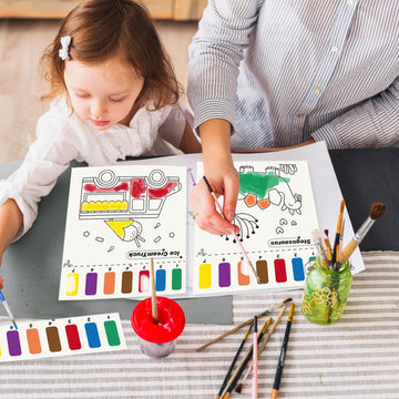 Paint With Water Books For Kid,Traffic Watercolor Painting Set With Brushes, Watercolor Painting Papers Art Craft Kit Toy, Mess Free Coloring Activity, Easter Christmas Gifts For Kid Age 3 4 5 6 7 8