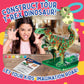 Playz Electric T Rex Dinosaur Toys For Kids - Diy Dino Construction & Painting Kit - Stem Learning Toys For Kids Age 8-12, Boys & Girls With Realistic Features, Waterproof Paint, 4D Dino Figures