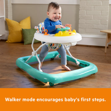 Bright Starts Ready To Roll Lights & Sounds Walker With Steering Wheel And Car Sounds, Removable Electronic Toy Station, 6-12 Mo