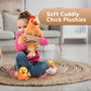 PREXTEX Plush Hen Toy with Two Plastic Easter Eggs & Baby Chicks - 17" Brown Plush for Kids 3-5 Years Old