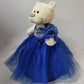 KINNEX COLLECTIONS SINCE 1997 20'' Teddy Bear with Elegant Dress (Centerpiece) ~ B16631N-15 (Royal Blue)