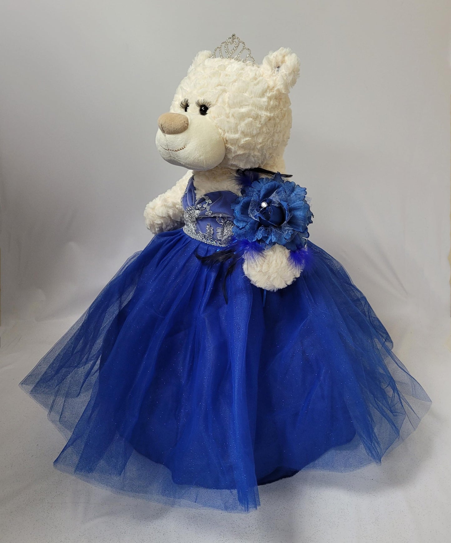 KINNEX COLLECTIONS SINCE 1997 20'' Teddy Bear with Elegant Dress (Centerpiece) ~ B16631N-15 (Royal Blue)