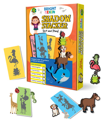 Bright Brain Shadow Stacker Animal Matching Game | Shadow Recognition Sorting Puzzle For Kids Ages 3+ | Educational Learning Toy