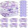 Fanfanwin 18 Pcs Sleepover Party Supplies for Girls, 6 Style Cute Purple Bow Blanket 6 Coral Fleece Spa Headband 6 Plush Purple 