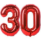 40 In Red Number Balloons Helium Foil Mylar Balloon Birthday Party Banquet Decoration Digital 30