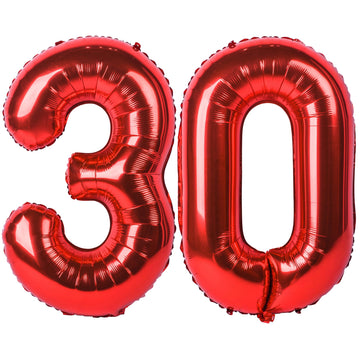 40 In Red Number Balloons Helium Foil Mylar Balloon Birthday Party Banquet Decoration Digital 30