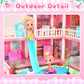 Amidear Dollhouse With 4-Story 11 Rooms, Dream Gift Princess Doll House Playset With Furniture Pool Slide, Pink Toddler Toy Hous