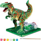 Playz Electric T Rex Dinosaur Toys For Kids - Diy Dino Construction & Painting Kit - Stem Learning Toys For Kids Age 8-12, Boys & Girls With Realistic Features, Waterproof Paint, 4D Dino Figures
