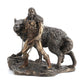 Veronese Design Norse God Of Combat And Victory Tyr And The Binding Of Fenrir The Wolf Bronze Finish Statue - 9 Inches High - Impressive Detail - Hand Painted Accents