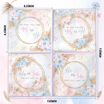 40Pcs Gender Reveal Napkins Baby Shower Party Supplies He Or She Gender Reveal Napkins Table Decoration For Baby Birthday Gender