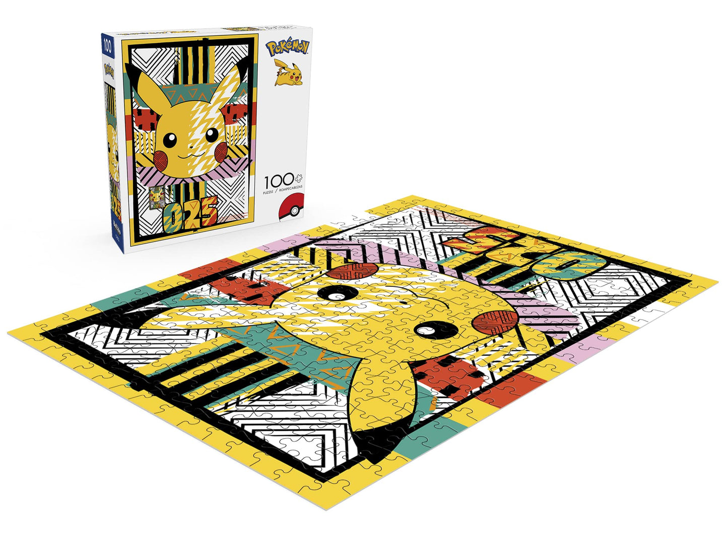 Buffalo Games - Pokemon -No. 25 Summer Pattern - 100 Piece Jigsaw Puzzle For Families -Challenging Puzzle Perfect For Game Nights - Finished Size Is 15.00 X 11.00