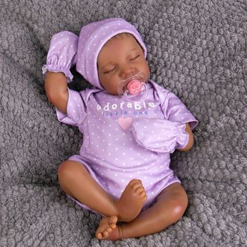 Aori Reborn Baby Dolls Black Girl- 18-Inch Realistic Baby Dolls, Lifelike Soft Vinyl Black American Doll, Nice Gift For Kids, Pre-Parents, Grand-Parents, Doll Collectors