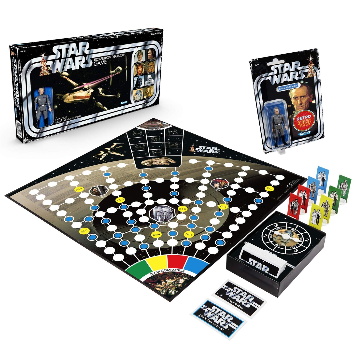 Hasbro Gaming Star Wars Escape from Death Star Board Game, 4 Players, Ages 8+, Includes Exclusive Tarkin Figure, One Size, Cardboard