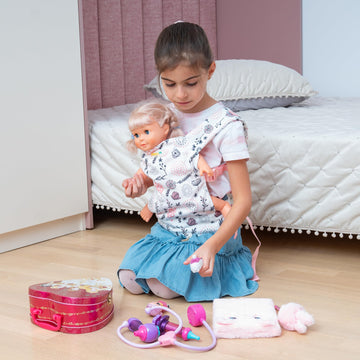 Happyvk - Baby Doll Carrier - Doll Carrier For Little Girls Front And Back - Cute Flowers And Hearts