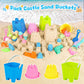 Rezucrey Beach Toys For Kids Toddlers, Sand Castle Toys With 4 Sand Bucket And Shovels, Mesh Bag & Molds, Ice Cream Travel Sandb