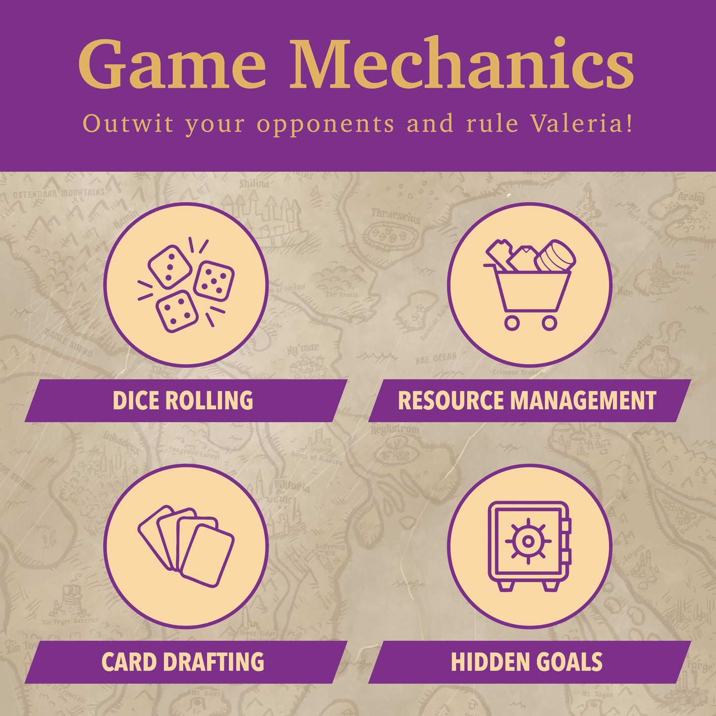 Daily Magic Games Valeria Card Kingdoms Board Game - Strategy, Resource Management, Ages 10+, 1-5 Players, Multicolor, Model DMGVCK101