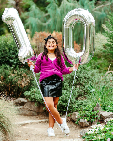 10 Balloon Number, Silver Number 10Th Birthday Balloons 40 Inch, 10 Years Old Silver Birthday Decorations For Boys Girls, 10Th A