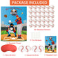 PLULON Pin The Baseball Party Game for Kids Pin the Baseball on the Glove and Bat Large Baseball Poster with Baseball Stickers for Boys Girls Birthday Party Wall Decorations Classroom Activities