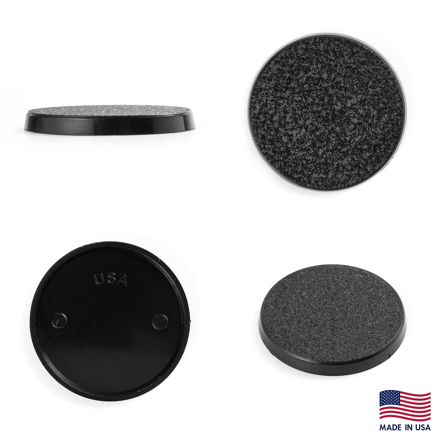 Easypegs 40Mm Textured Plastic Round Bases Or 1.57 Inch Wargames Table Top Games 100 Count