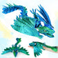 Shuwnd 3D Printed Dragon With Wings, Feathered Wyvern Dragon,Full Articulated Crystal Flying Dragon,Realistic Large Pet Dragon, Flexible Shoulder Dragon Stuff 3D Printed Animals Toy (Blue Green)