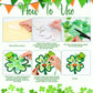 Tinlade 24 Pcs St Patricks Day Crafts Kit Lucky Shamrock Suncatcher Craft Irish Day Window DIY Tissue Paper Suncatcher Decoratio