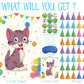 Morcheiong Pin The Tail On The Cat Birthday Party Game With 48 Hats, Cat Themed Birthday Party Favors Supplies Decorations For Kids