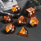 Orange Metal Dice D&D, DNDND 7 PCS Heavy Metallic DND Dice Set with Grogeous Gift Case for Dungeons and Dragon Tabletop Game (Or